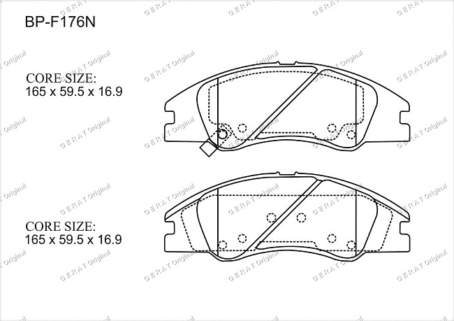 картинка Передние тормозные колодки Gerat BP-F176N (Kia Cerato, Spectra) магазин  StreetTuning 