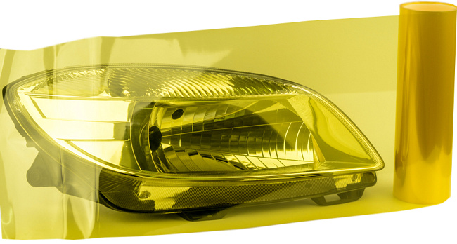 картинка Глянцевая тонировка для фар, желтого цвета магазин  StreetTuning 