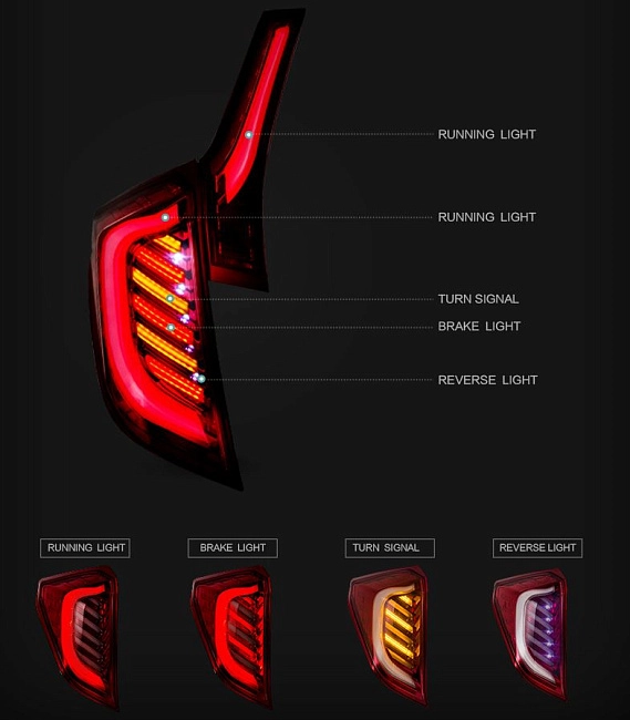 картинка Задние фары для Honda Fit Jazz GK5 2014-2018 г магазин  StreetTuning 
