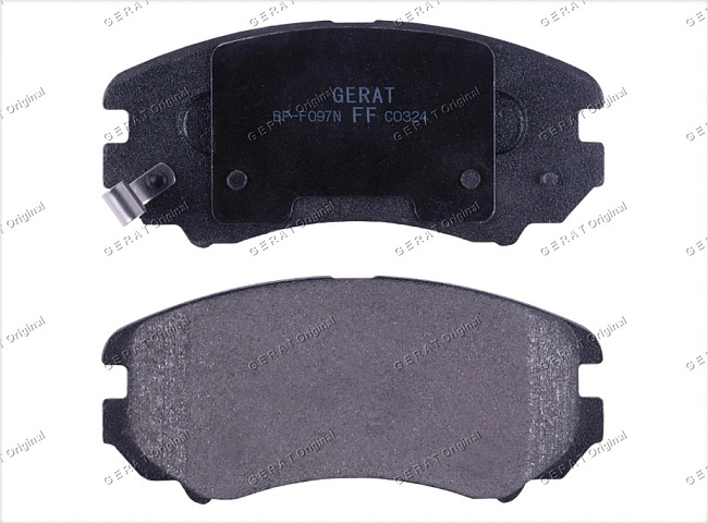 картинка Передние тормозные колодки Gerat BP-F097N (Hyundai Azera, Elantra, Grandeur, Sonata, Tiburon, Tucson/ 
Kia Magentis, Optima, Soul, Sportage) магазин  StreetTuning 