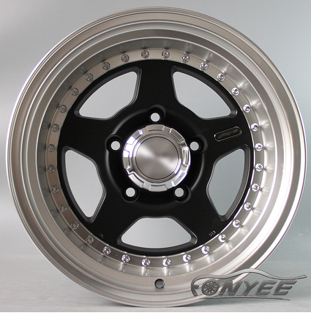 картинка Новые диски MVF-955 R15 5X139,7 ET-25 J7 черные + полированная полка магазин  StreetTuning 