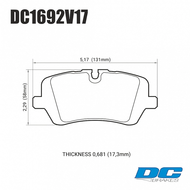 картинка Колодки тормозные DC1692V17 DC brakes Street STR.S, задние RANGE ROVER SPORT; IV; DISCOVERY V; магазин  StreetTuning 