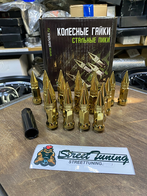 картинка Комплект гаек пики (пули) Starleks, 12х1.5 , цвет золотой титан, 20 шт. магазин  StreetTuning 