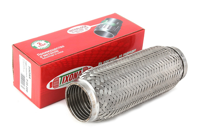 картинка Гофра глушителя Tixona (сталь 304 с внутренним металлорукавом) 55*220 магазин  StreetTuning 
