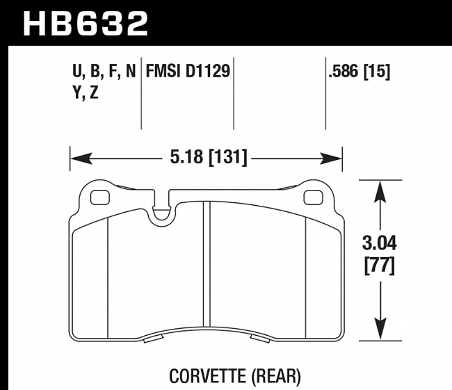 картинка Колодки тормозные HB632N.586 HAWK HP Plus  передние AUDI TT RS (8J);  EVO; WRX STI магазин  StreetTuning 