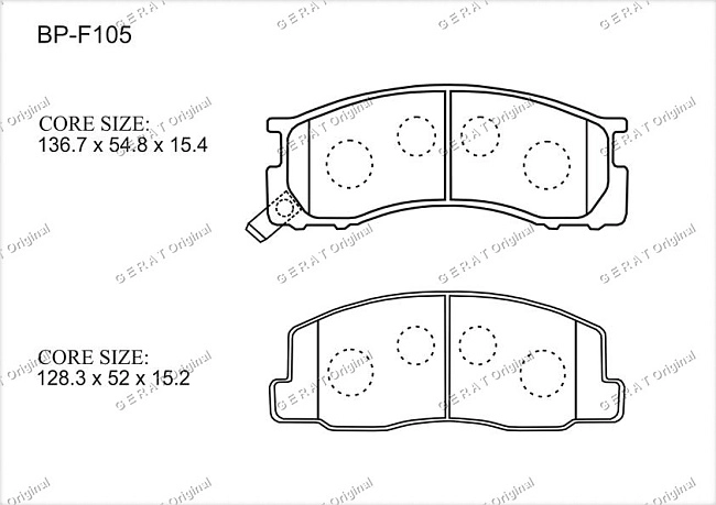 картинка Передние тормозные колодки Gerat BP-F105 (Toyota Estima, Previa) магазин  StreetTuning 