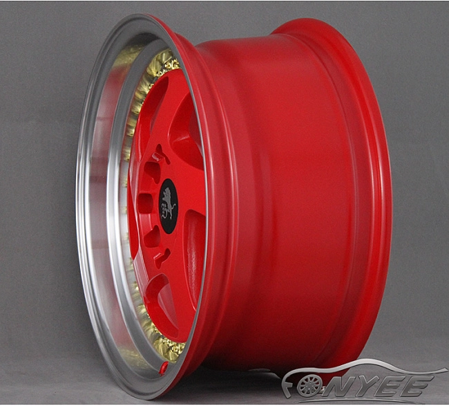 картинка Новые диски Rotiform TMB Flat R15 4х114,3/100 ET30 J7 красный глянец + полированная полка магазин  StreetTuning 