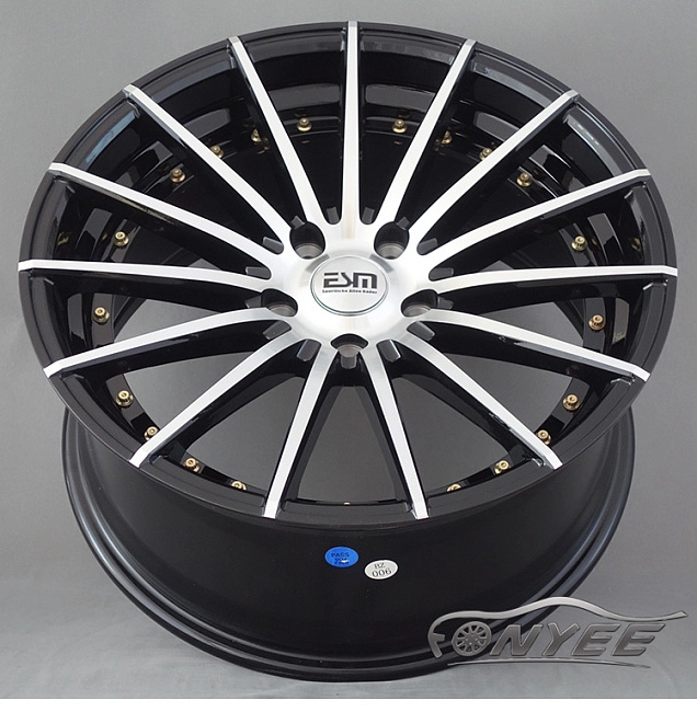 картинка Новые диски JNC 042 R18 5X114,3 ET35 J8,5 черные + золотистые болтики магазин  StreetTuning 