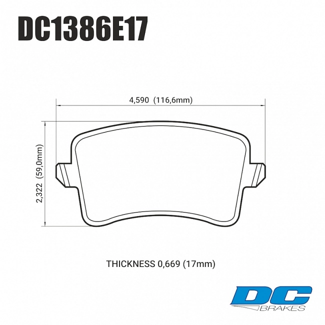 картинка Колодки тормозные DC1386E17 DC Brakes RT.2 задн. AUDI A5, A4, Q5, A6, A7, A8 магазин  StreetTuning 