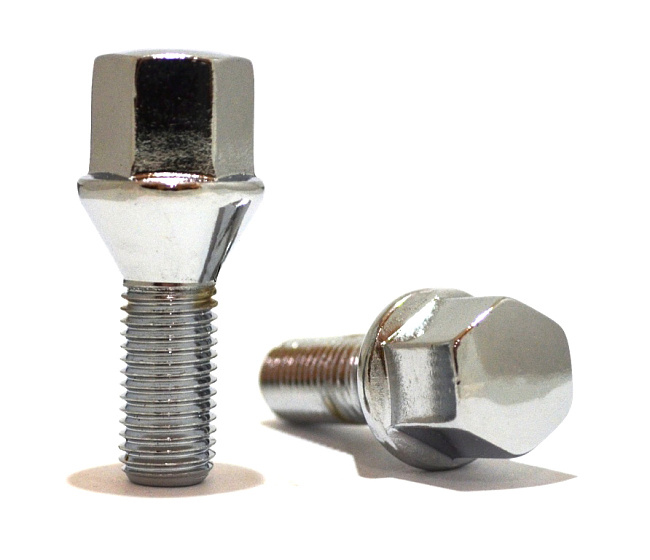 картинка Колесный болт Starleks M12x1.5 высота 28 мм, конус, ключ 17 мм, хром магазин  StreetTuning 