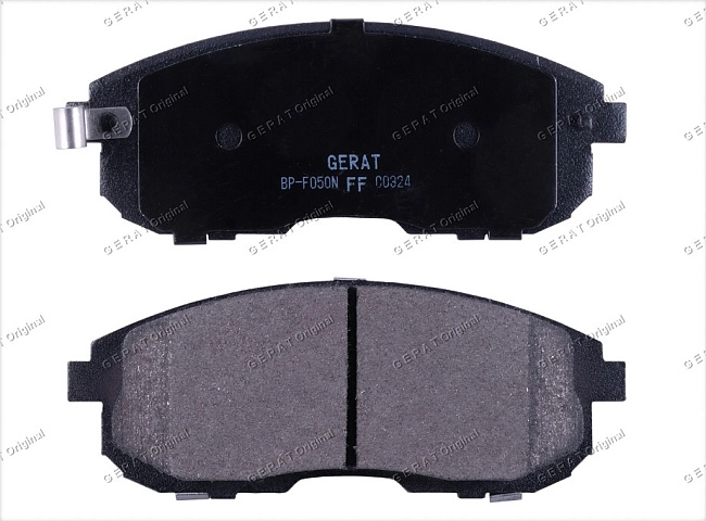 картинка Передние тормозные колодки Gerat BP-F050N (Infiniti G20, G35, I30, I35/ 
Nissan 180SX, 200SX, 350Z, Altima, Avenir, Bluebird, Cefiro, Cube, Fairlady Z, Juke, Laurel, Maxima, Primera, Sentra, Silvia, Skyline, Stagea, Sunny, Teana, Tiida, Versa, Wingroad, R магазин  StreetTuning 