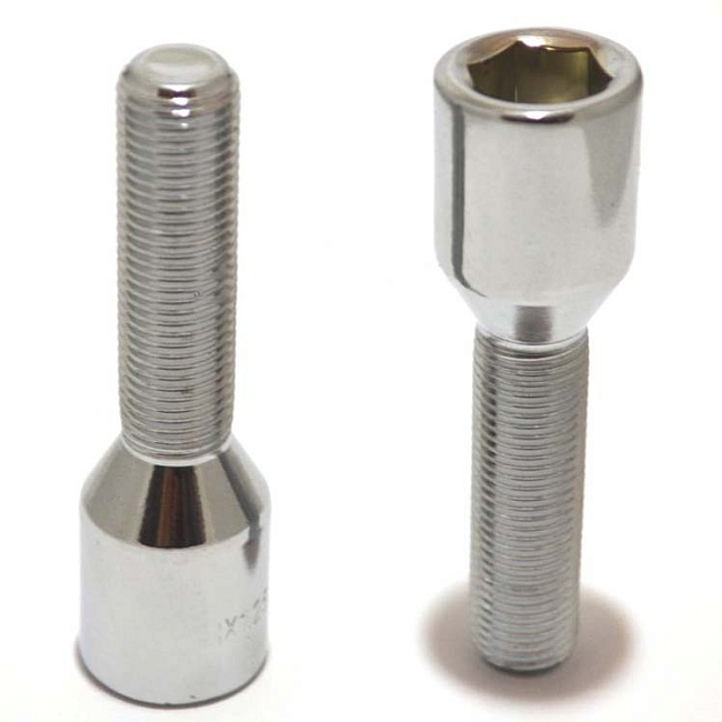 картинка Болт Starleks М12х1,5, высота 40 мм,конус, Dголовы 20мм, внутренний шестигранник, хром (VST20A40)(06) магазин  StreetTuning 
