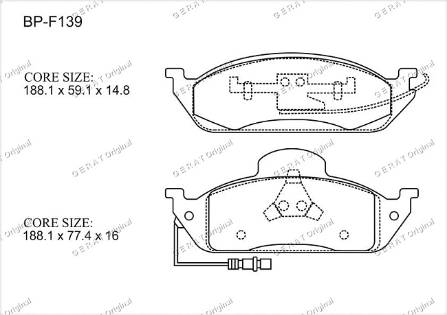 картинка Передние тормозные колодки Gerat BP-F139 (Mercedes-Benz M-Класс) магазин  StreetTuning 