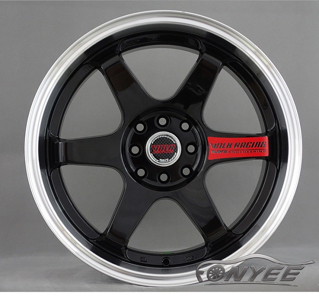 картинка Новые диски Rays TE37 R17 4X114,3/4X100 ET40 J7,5 черные глянцевые + хром полка магазин  StreetTuning 