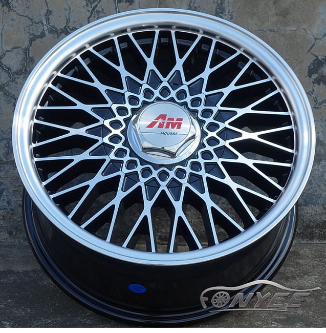 картинка Новые диски Moussa R15 4x114,3-4x100 ET35 J7 черный + полированная полка магазин  StreetTuning 