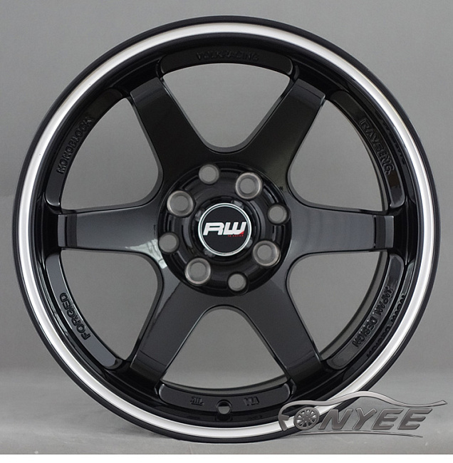картинка Новые диски Rays TE37 R15 4X100/4X114,3 ET20 J8,25 черные глянцевые + серебристая оконтовка магазин  StreetTuning 