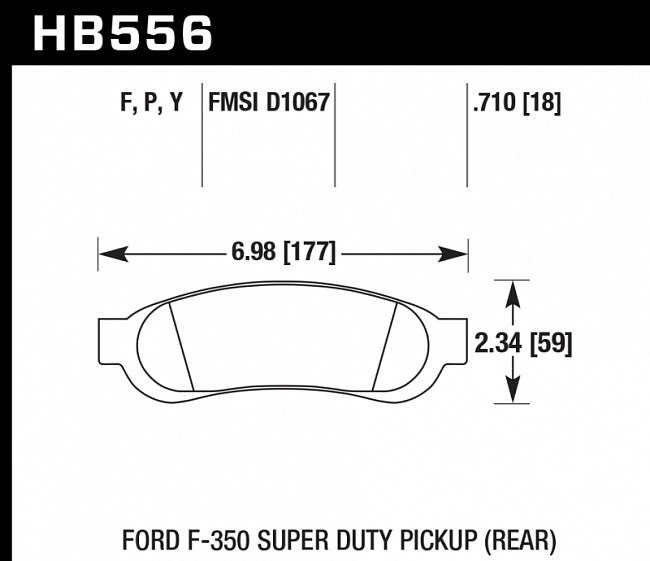 картинка Колодки тормозные HB556Y.710 HAWK LTS задние Ford F-250 / F-350 магазин  StreetTuning 
