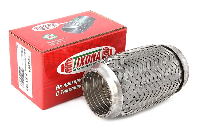 картинка Гофра глушителя Tixona (сталь 304 с внутренним металлорукавом) 50*120 магазин  StreetTuning 