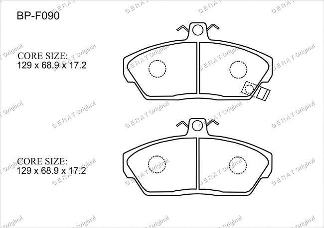 картинка Передние тормозные колодки Gerat BP-F090 (Honda Civic/
Land Rover Freelander/
Волга, Газель) магазин  StreetTuning 