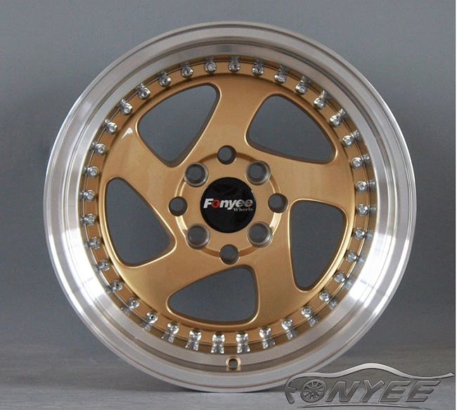 картинка Новые диски Rotiform TMB Flat R18 5х100/114,3 ET30 J8,5 золото + полированная полка магазин  StreetTuning 