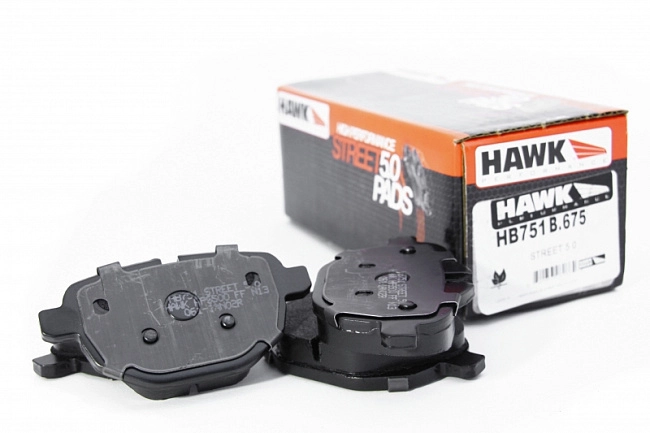 картинка Колодки тормозные HB751B.675 HAWK Street 5.0 зад BMW 5 F10; 5 F11; 5 F18; i8; X3 F25; X4 F26; магазин  StreetTuning 