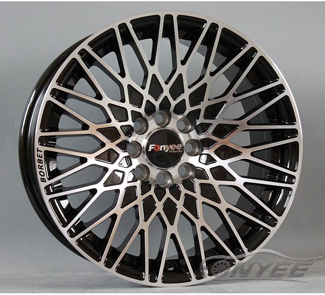 картинка Новые диски Borbet R16 4х100-108 J7,5 ET15 серебро + черный глянец магазин  StreetTuning 