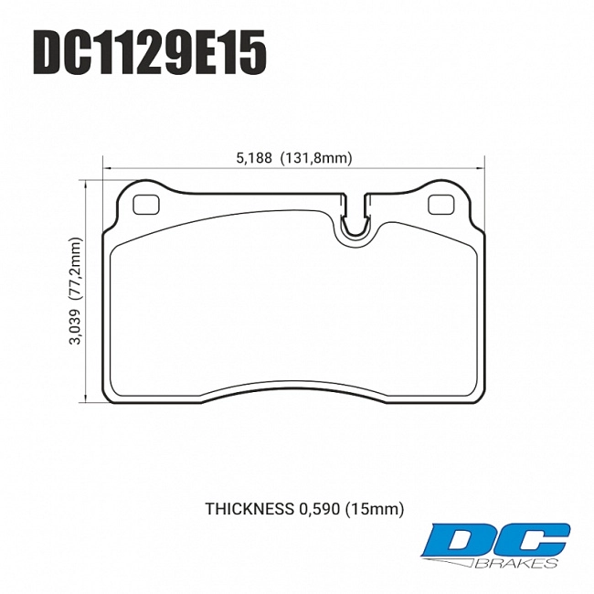 картинка Колодки тормозные DC1129E15 DC Brakes RT.2 перед MMC LANCER EVO V-X; SUBARU WRX STI магазин  StreetTuning 