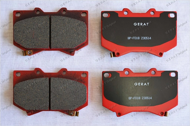 картинка Передние тормозные колодки Gerat BP-F018 (Toyota Land Cruiser, 
Sequoia, 
Tundra) магазин  StreetTuning 