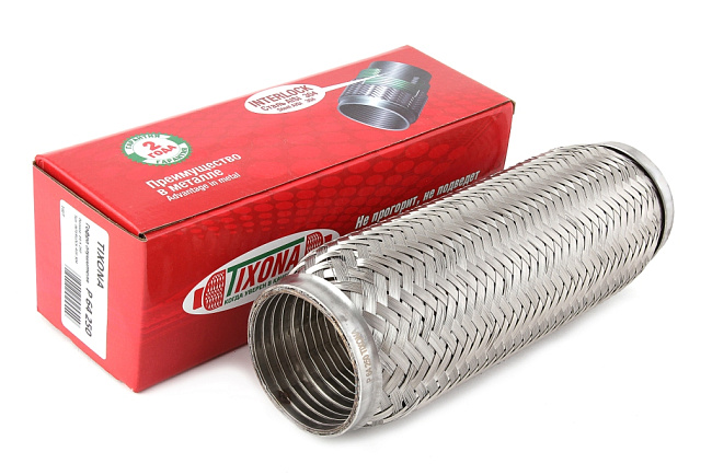 картинка Гофра глушителя Tixona (сталь 304 с внутренним металлорукавом) 64*250 магазин  StreetTuning 