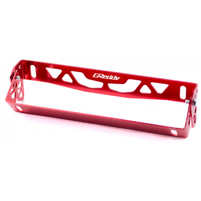 картинка Крепеж номерной рамки под углом Greddy Style, цвет красный магазин  StreetTuning 