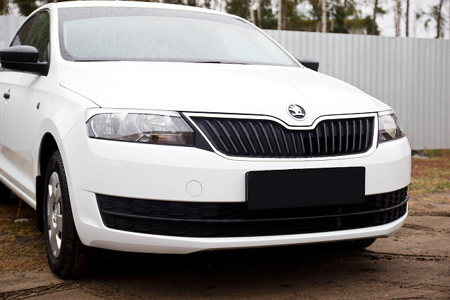 картинка Skoda Rapid 2012-2016 Накладки на передние фары (реснички) компл.-2 шт. магазин  StreetTuning 