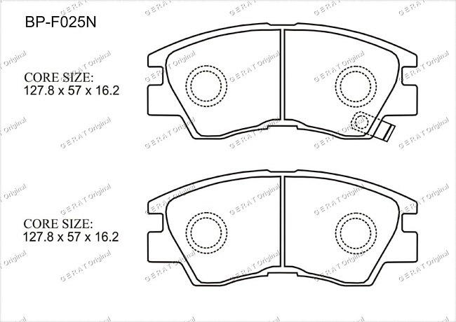 картинка Передние тормозные колодки Gerat BP-F025N (Hyundai Galloper/
Mitsubishi Delica, L300, Montero, Pajero, Strada) магазин  StreetTuning 