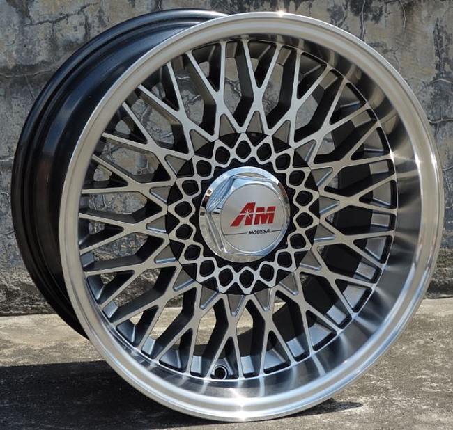 картинка Новые диски Moussa R15 4x114,3-4x100 ET20 J8 черный + полированная полка магазин  StreetTuning 