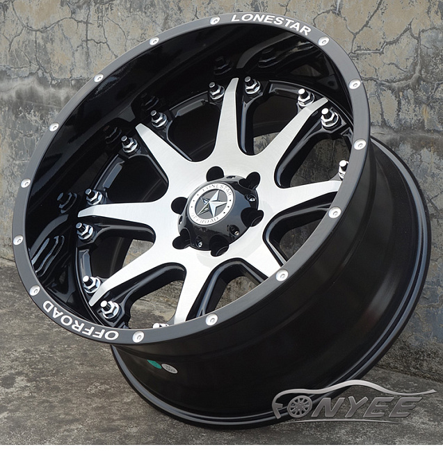 картинка Новые диски Lonestar Bandit R20 6x139,7 ET-25 J10 черные + серебро магазин  StreetTuning 