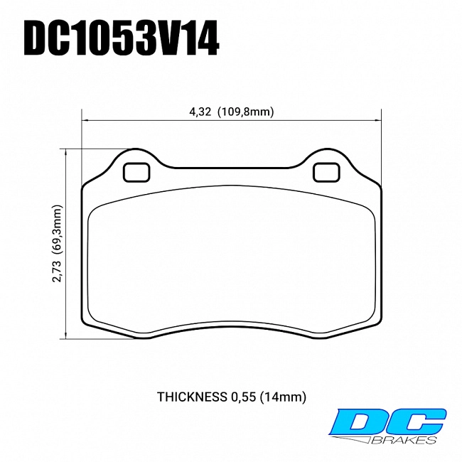 картинка Колодки тормозные DC1053V14 DC brakes Street STR.S, Brembo тип A, C, F; JBT CM4P1 магазин  StreetTuning 