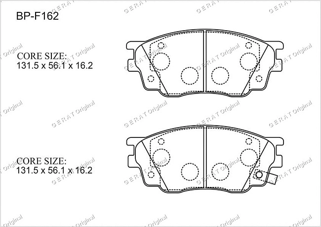 картинка Передние тормозные колодки Gerat BP-F162 (Mazda 6) магазин  StreetTuning 