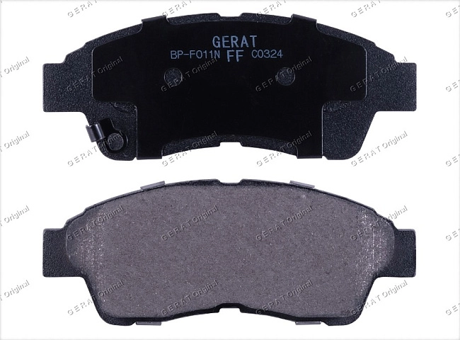 картинка Передние тормозные колодки Gerat BP-F011N (Toyota Caldina, Camry, Carina, Celica, Chaser, Corolla, Corona, Cresta, Crown, Curren, Gaia, Ipsum, Mark II, Picnic, Prius, RAV 4, Scepter, Vista) магазин  StreetTuning 