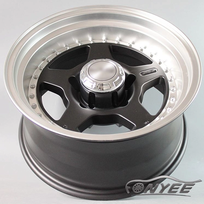 картинка Новые диски MVF-955 R15 5X139,7 ET-25 J7 черные + полированная полка магазин  StreetTuning 