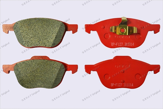 картинка Передние тормозные колодки Gerat BP-F127 (Ford Focus, Focus C-MAX/ 
Mazda 3, 5/ 
Volvo S40, V50) магазин  StreetTuning 