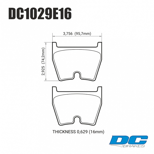 картинка Колодки тормозные DC1029E16 DC Brakes RT.2 AUDI RS4, RS6, Brembo G (комплект 8 шт) JBT FB8P магазин  StreetTuning 
