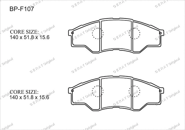 картинка Передние тормозные колодки Gerat BP-F107 (Toyota Hilux, Hilux Vigo, Innova) магазин  StreetTuning 