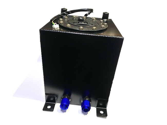 картинка Бак топливный алюминиевый 10л, пластиковая крышка, черный, с датчиком магазин  StreetTuning 