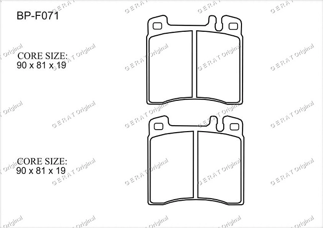 картинка Передние тормозные колодки Gerat BP-F071 (Mercedes-Benz S-Класс) магазин  StreetTuning 