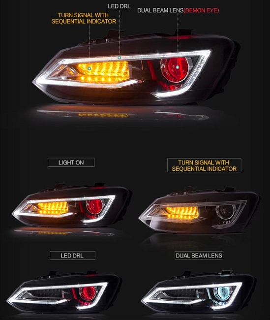 картинка Фары передние Volkswagen Polo 2010-2014 г магазин  StreetTuning 