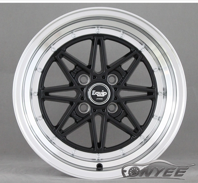 картинка Новые диски Equip 03 R15 4x100 ET25 J8 черный + полированная полка магазин  StreetTuning 