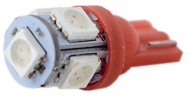 картинка Светодиодная лампа T10 - 5D, красного цвета магазин  StreetTuning 