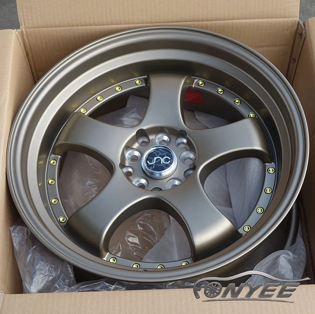 картинка Новые диски JNC 017 R18 5X114,3-5X100 ET25 J9,5 бронза + золотистые болтики магазин  StreetTuning 