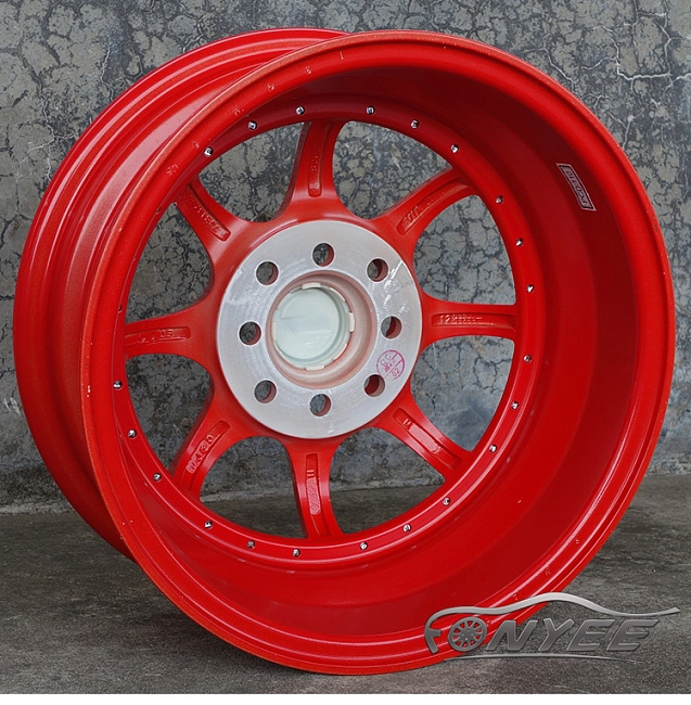картинка Новые диски RAYS CE28SL R17 4X100/4X114,3 ET38 J7,5 красные + полированная полка магазин  StreetTuning 