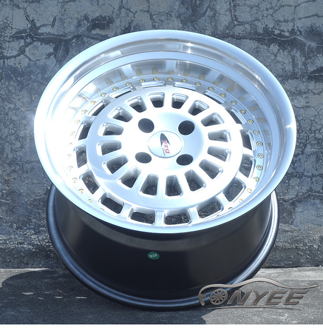 картинка Новые диски ESM 015 R16 4x100 ET15 J9 серебро + полированная полка магазин  StreetTuning 