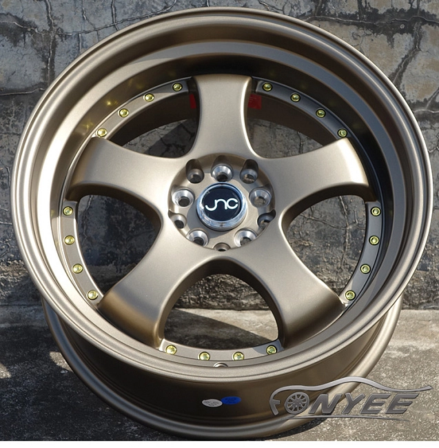 картинка Новые диски JNC 017 R18 5X114,3-5X100 ET25 J9,5 бронза + золотистые болтики магазин  StreetTuning 